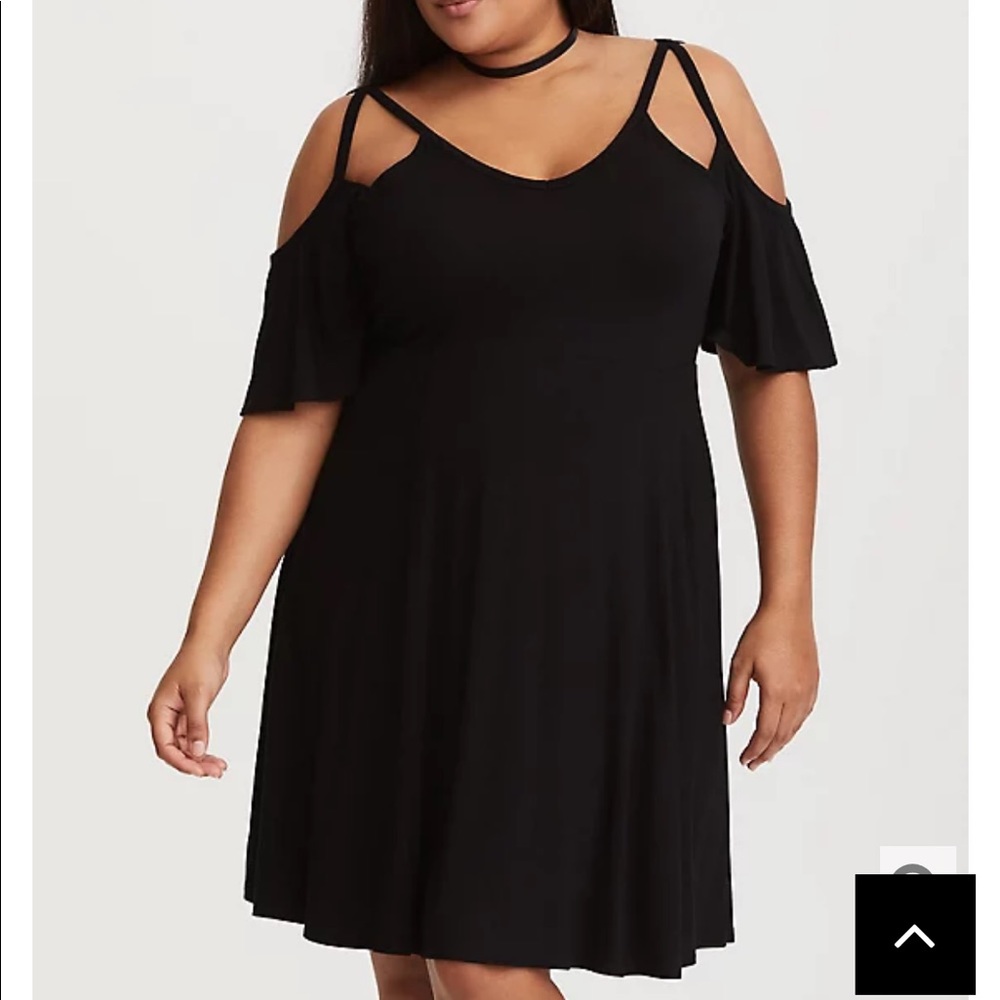 Torrid Black Strappy Jersey Skater Dress NWOT